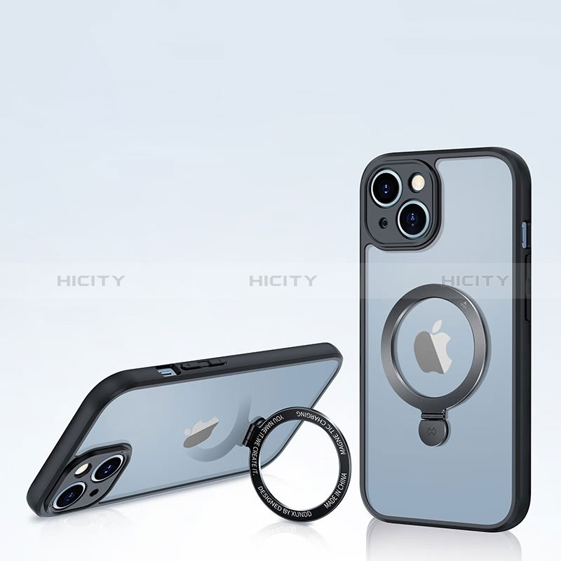 Funda Silicona Ultrafina Transparente con Mag-Safe Magnetic XD4 para Apple iPhone 13 Negro