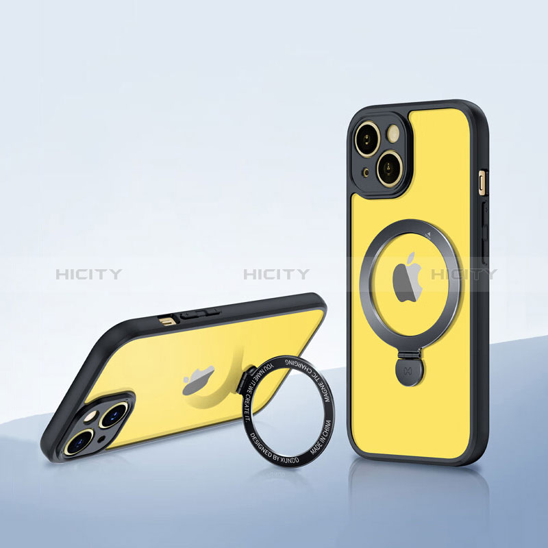 Funda Silicona Ultrafina Transparente con Mag-Safe Magnetic XD4 para Apple iPhone 14 Plus Negro