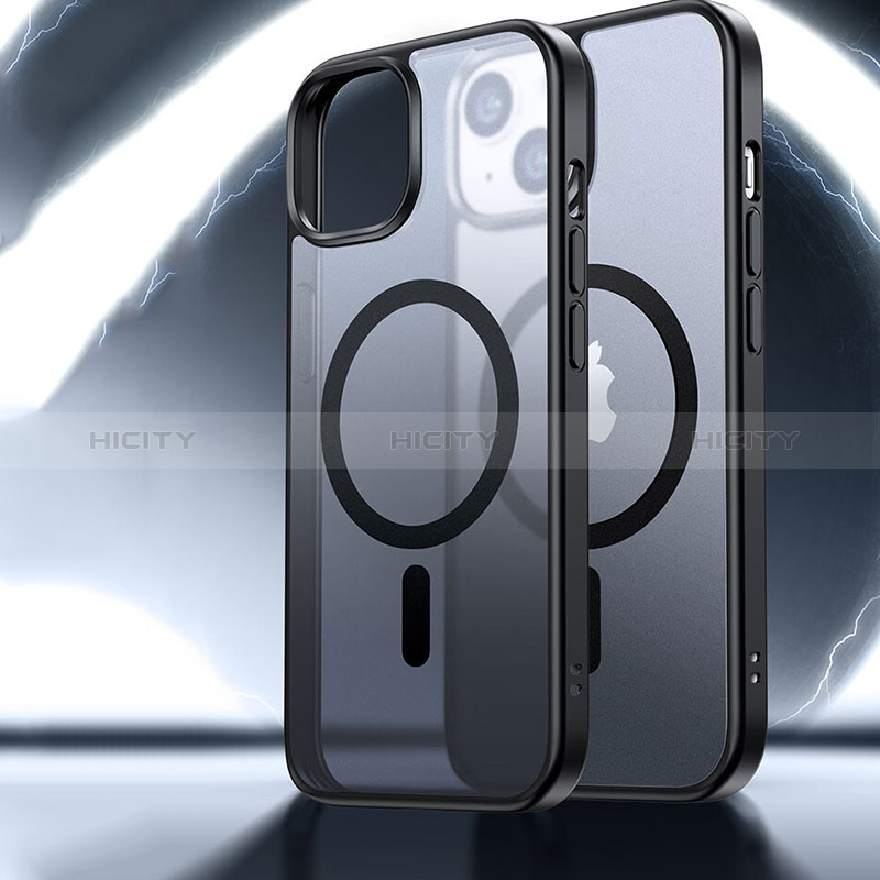 Funda Silicona Ultrafina Transparente con Mag-Safe Magnetic XD5 para Apple iPhone 13 Negro
