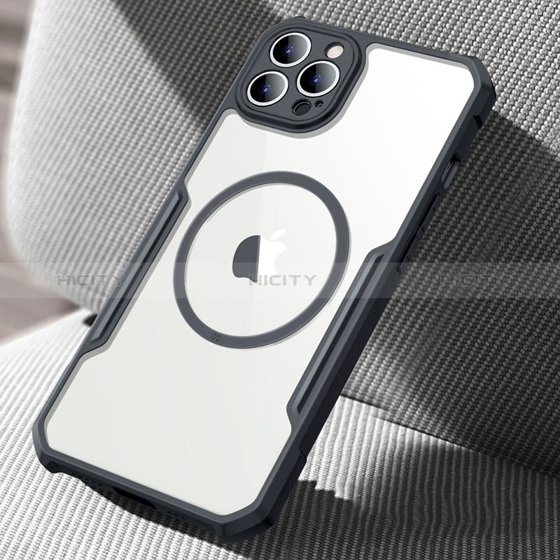 Funda Silicona Ultrafina Transparente con Mag-Safe Magnetic XD5 para Apple iPhone 13 Pro Max Negro