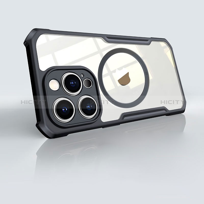 Funda Silicona Ultrafina Transparente con Mag-Safe Magnetic XD5 para Apple iPhone 14 Pro Negro