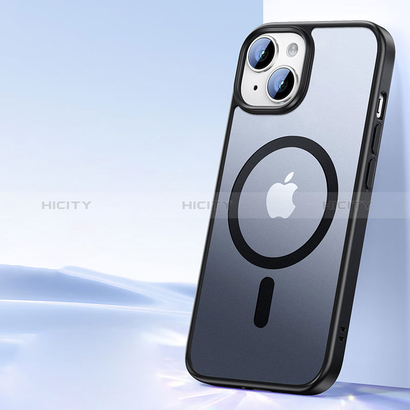 Funda Silicona Ultrafina Transparente con Mag-Safe Magnetic XD5 para Apple iPhone 15 Negro