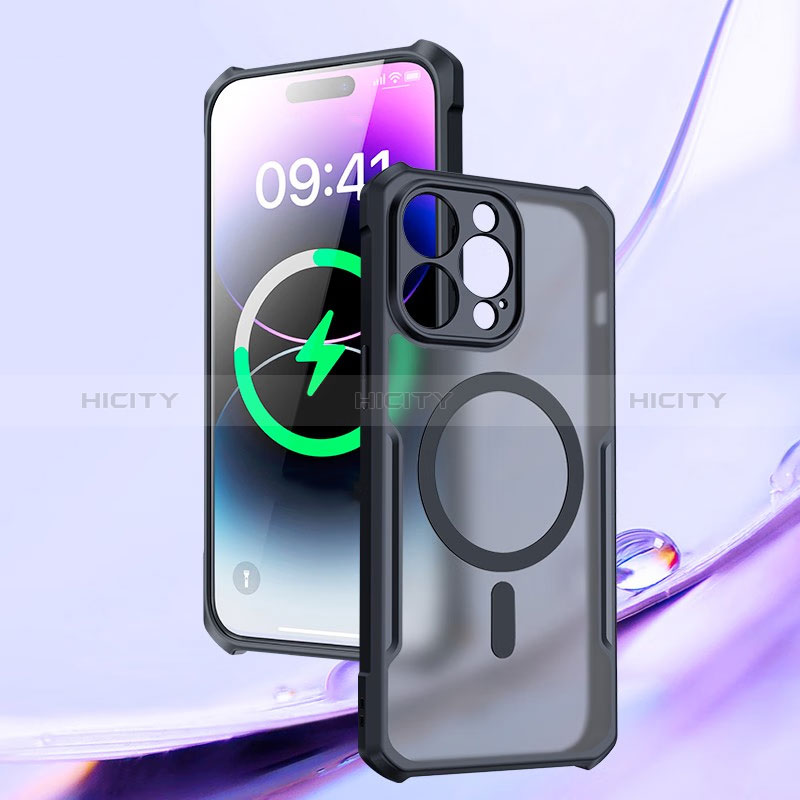 Funda Silicona Ultrafina Transparente con Mag-Safe Magnetic XD6 para Apple iPhone 13 Pro Max Negro