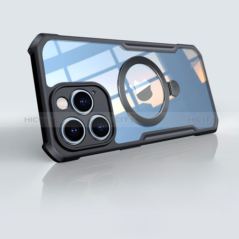 Funda Silicona Ultrafina Transparente con Mag-Safe Magnetic XD7 para Apple iPhone 13 Pro Negro
