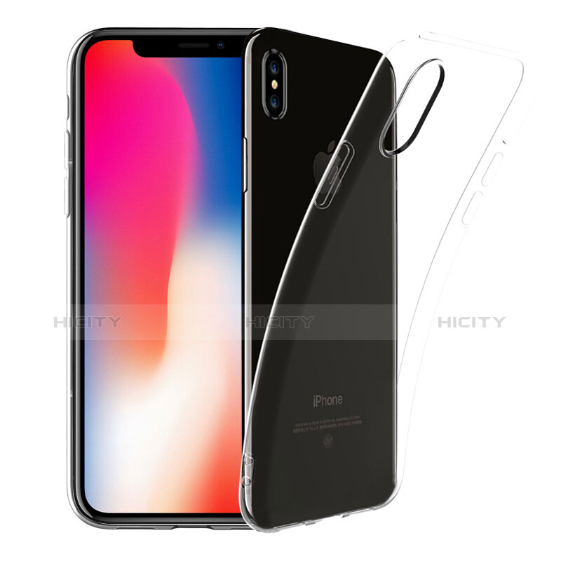 Funda Silicona Ultrafina Transparente con Protector de Pantalla para Apple iPhone Xs Claro