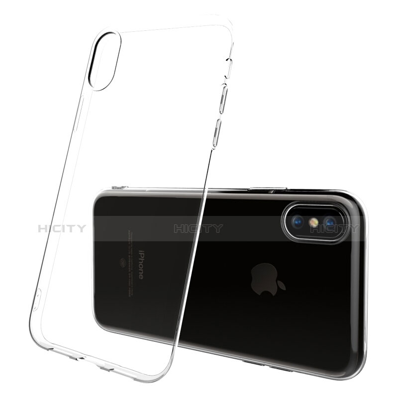 Funda Silicona Ultrafina Transparente con Protector de Pantalla para Apple iPhone Xs Max Claro