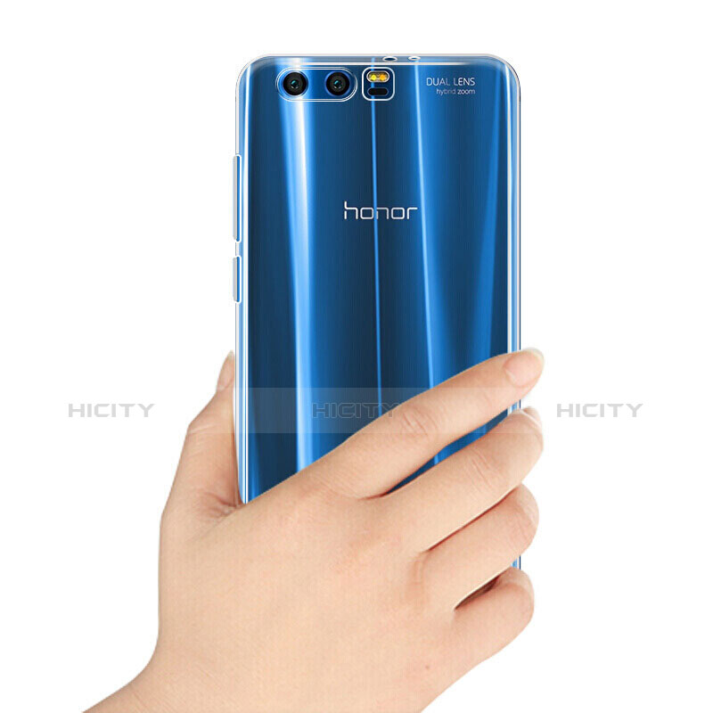 Funda Silicona Ultrafina Transparente con Protector de Pantalla para Huawei Honor 9 Premium Azul