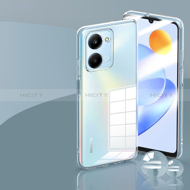 Funda Silicona Ultrafina Transparente con Protector de Pantalla para Huawei Honor X7a Claro