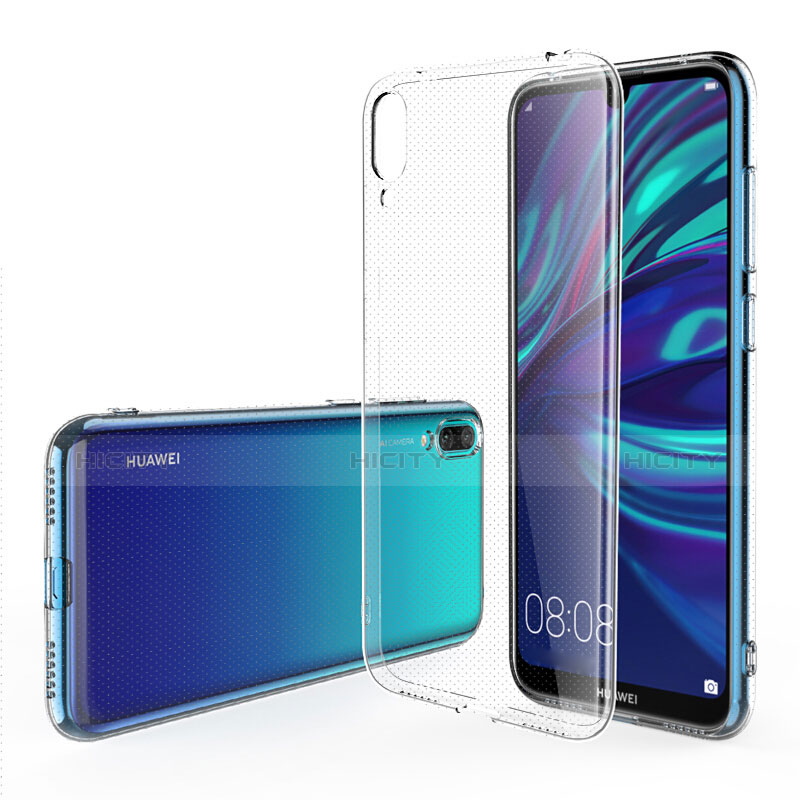 Funda Silicona Ultrafina Transparente con Protector de Pantalla para Huawei Y7 Prime (2019) Claro