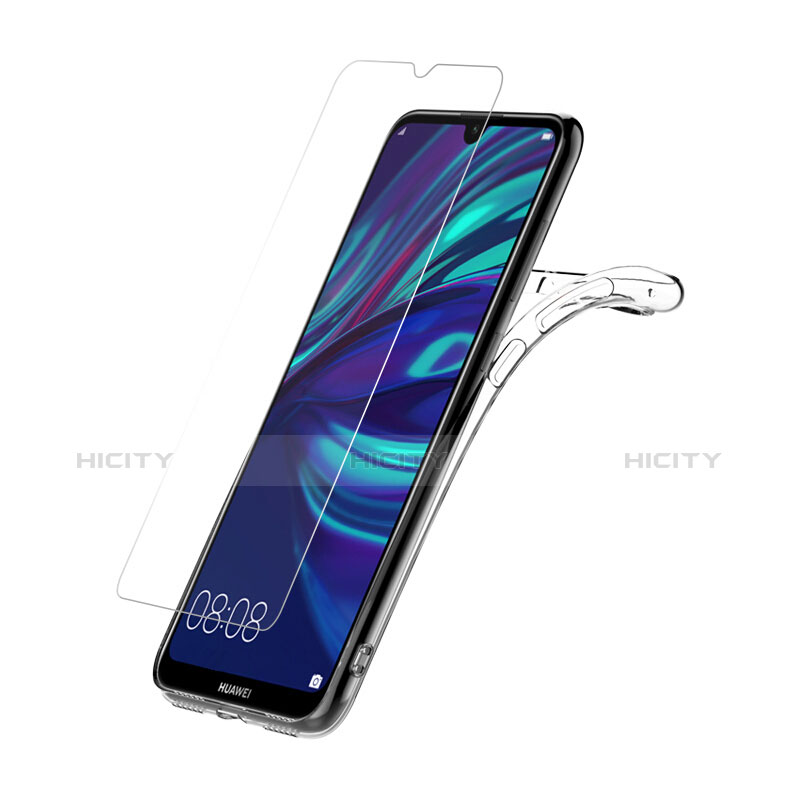 Funda Silicona Ultrafina Transparente con Protector de Pantalla para Huawei Y7 Prime (2019) Claro