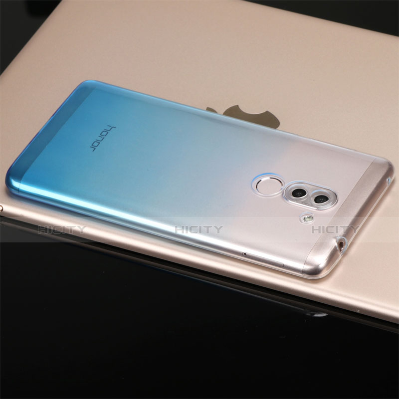 Funda Silicona Ultrafina Transparente Gradiente G01 para Huawei Honor 6X Azul