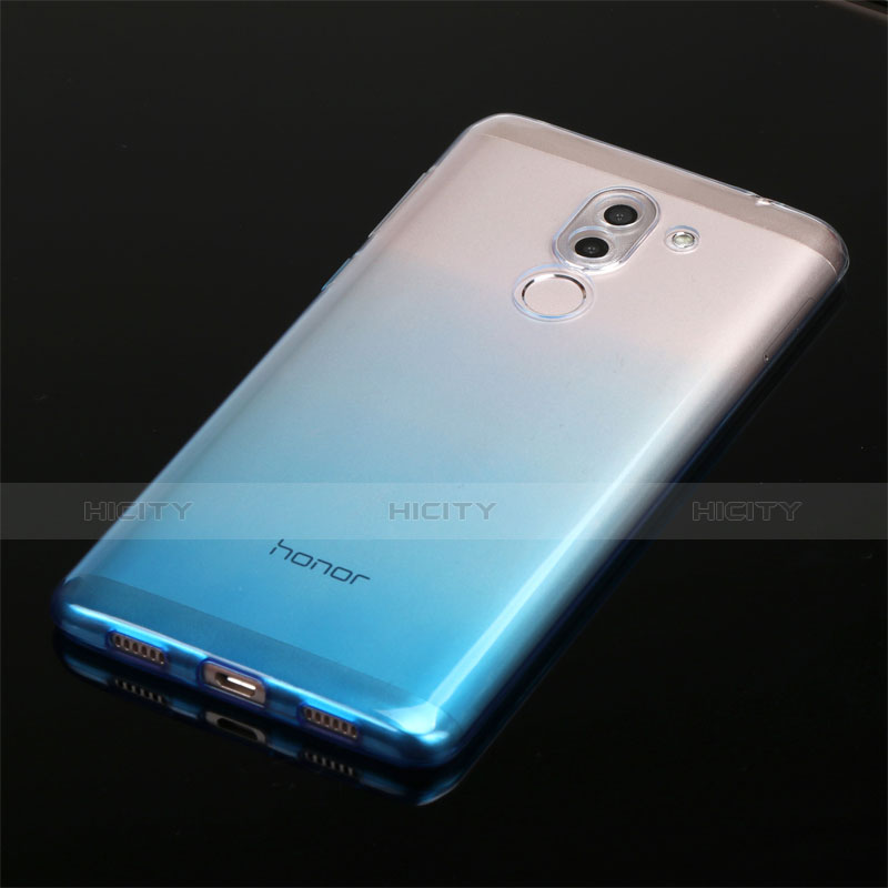 Funda Silicona Ultrafina Transparente Gradiente G01 para Huawei Honor 6X Pro Azul