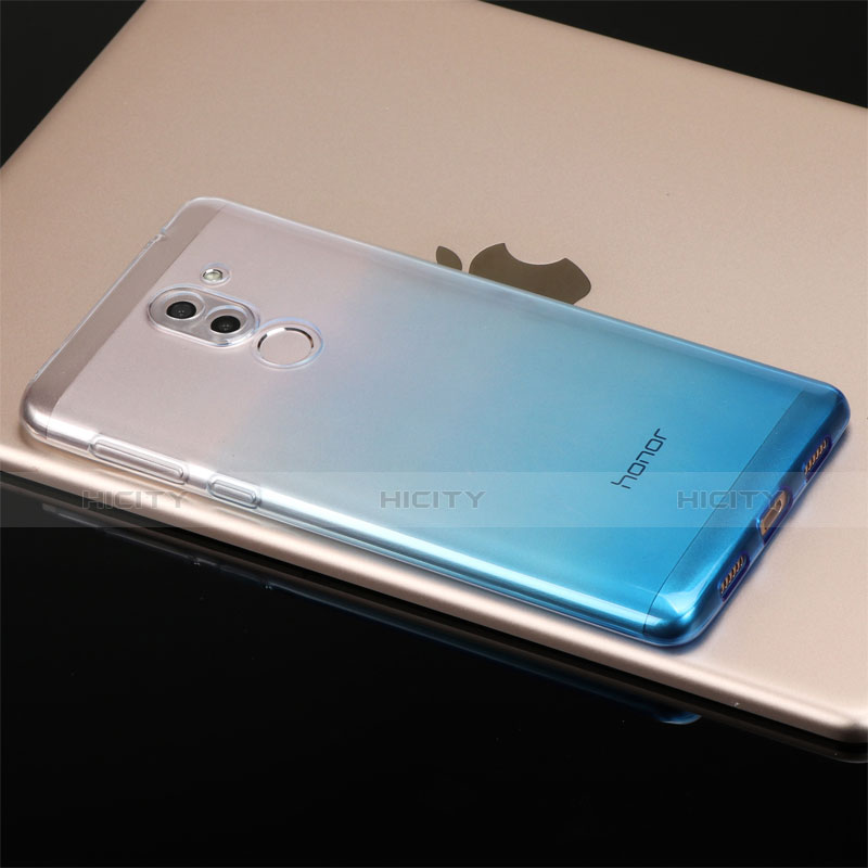 Funda Silicona Ultrafina Transparente Gradiente G01 para Huawei Mate 9 Lite Azul