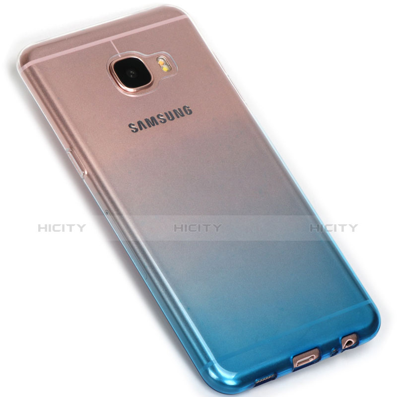 Funda Silicona Ultrafina Transparente Gradiente G01 para Samsung Galaxy C5 SM-C5000 Azul