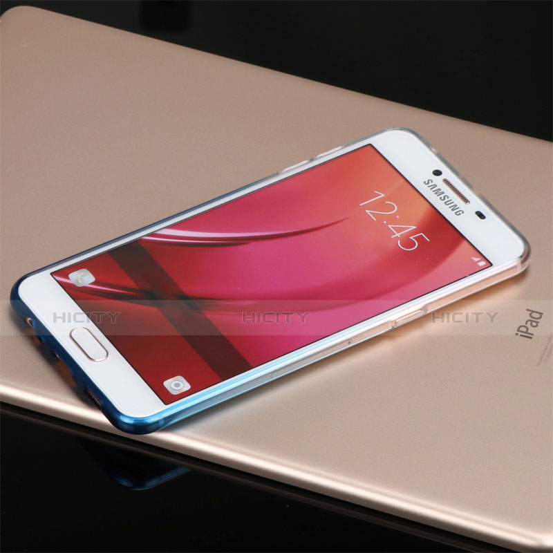 Funda Silicona Ultrafina Transparente Gradiente G01 para Samsung Galaxy C5 SM-C5000 Azul