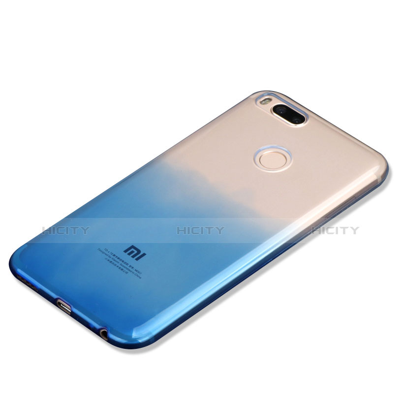 Funda Silicona Ultrafina Transparente Gradiente G01 para Xiaomi Mi A1 Azul