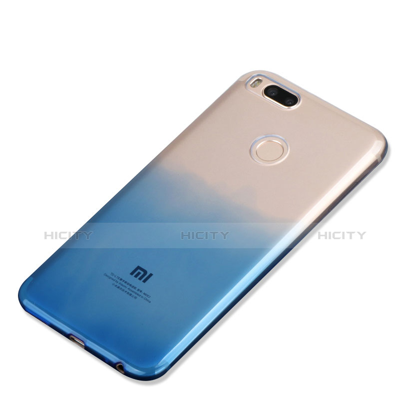 Funda Silicona Ultrafina Transparente Gradiente G01 para Xiaomi Mi A1 Azul