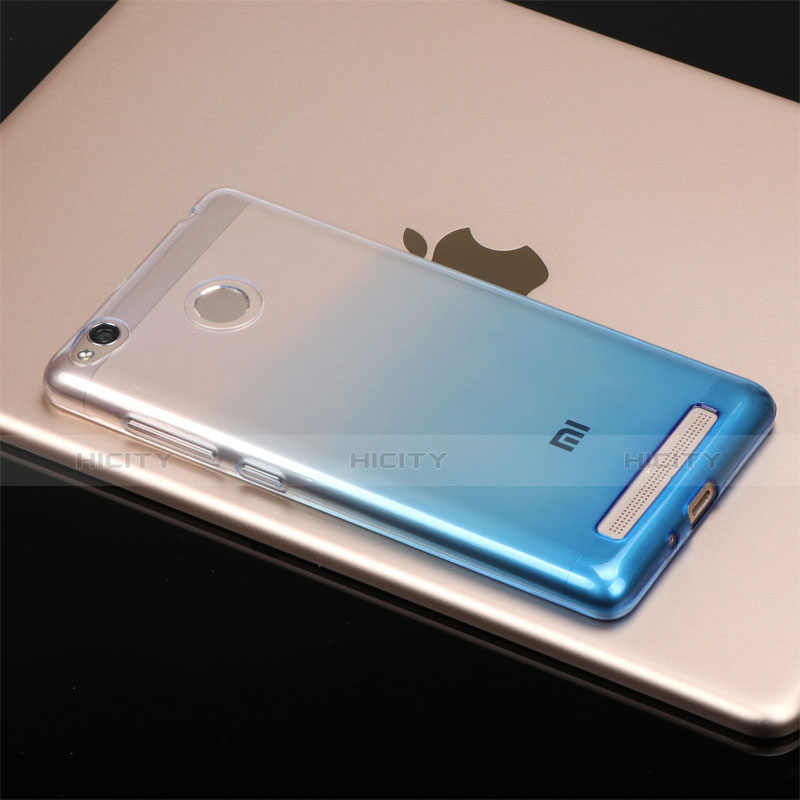 Funda Silicona Ultrafina Transparente Gradiente G01 para Xiaomi Redmi 3 Pro Azul