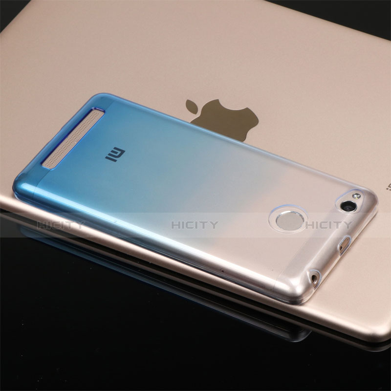Funda Silicona Ultrafina Transparente Gradiente G01 para Xiaomi Redmi 3 Pro Azul