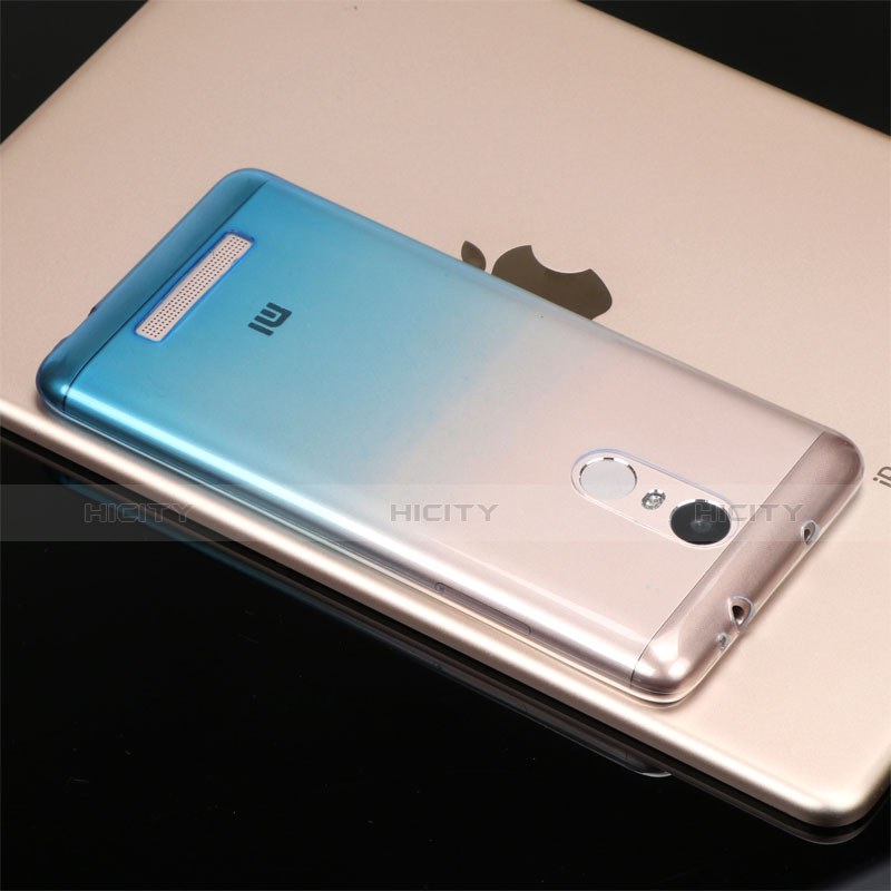 Funda Silicona Ultrafina Transparente Gradiente G01 para Xiaomi Redmi Note 3 MediaTek Azul