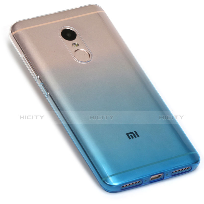 Funda Silicona Ultrafina Transparente Gradiente G01 para Xiaomi Redmi Note 4 Azul