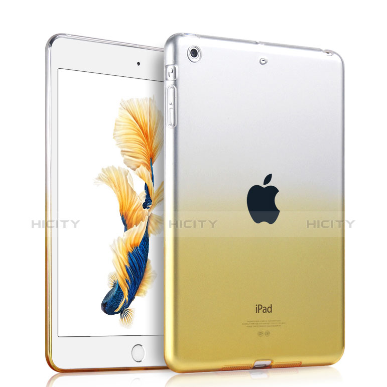 Funda Silicona Ultrafina Transparente Gradiente para Apple iPad Air Amarillo