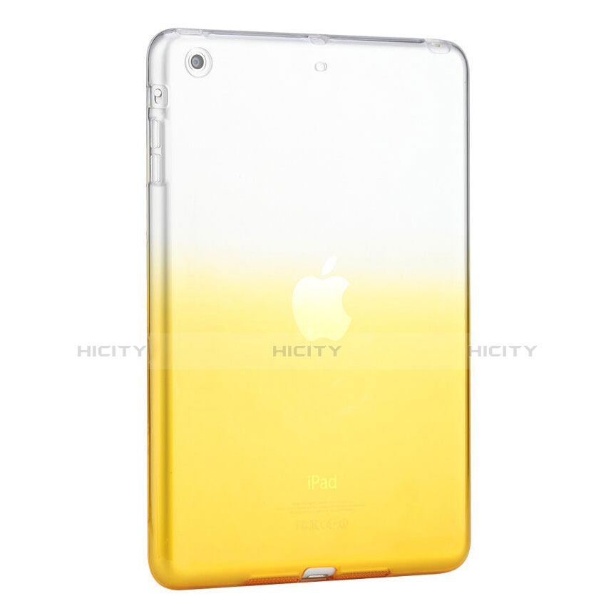 Funda Silicona Ultrafina Transparente Gradiente para Apple iPad Mini 2 Amarillo