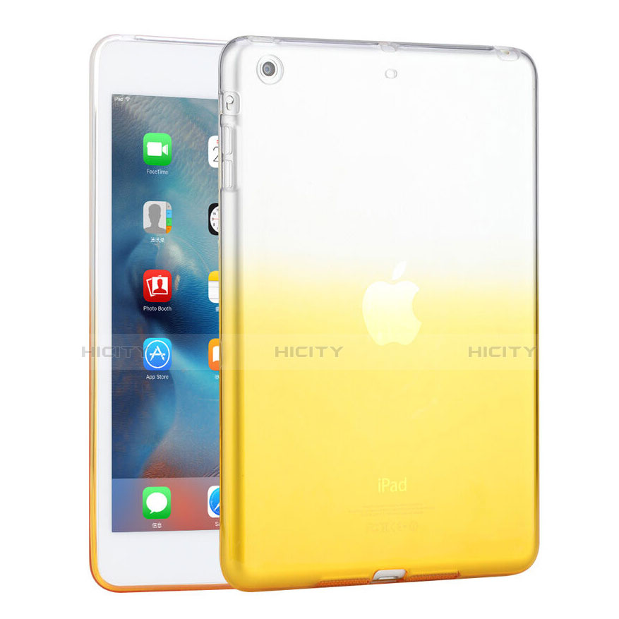 Funda Silicona Ultrafina Transparente Gradiente para Apple iPad Mini 3 Amarillo