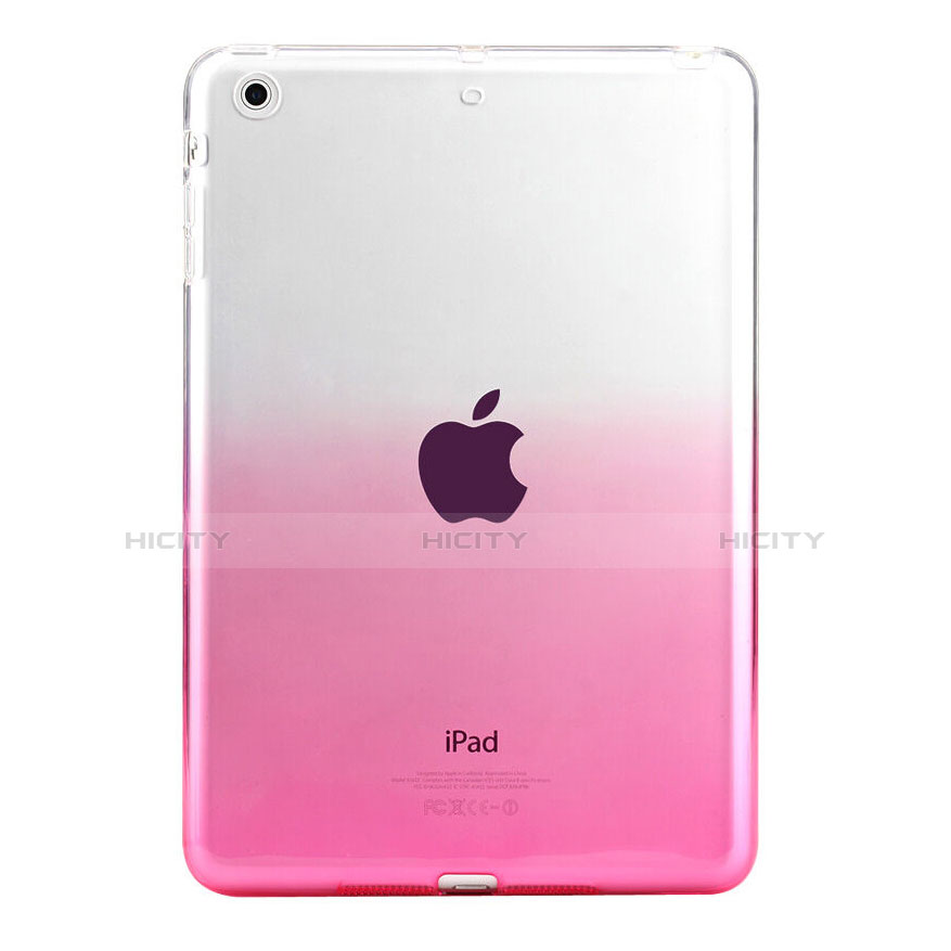 Funda Silicona Ultrafina Transparente Gradiente para Apple iPad Mini 3 Rosa