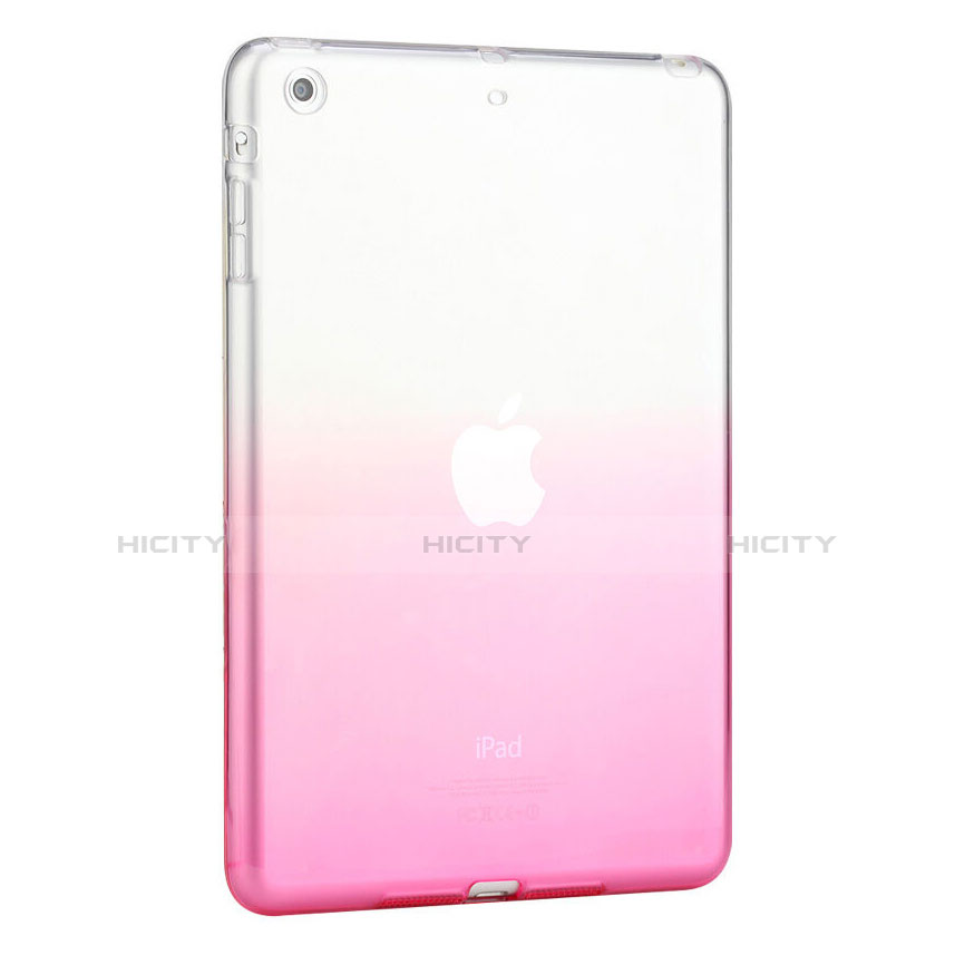 Funda Silicona Ultrafina Transparente Gradiente para Apple iPad Mini 3 Rosa