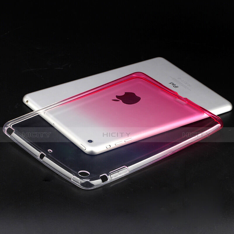 Funda Silicona Ultrafina Transparente Gradiente para Apple iPad Mini 3 Rosa