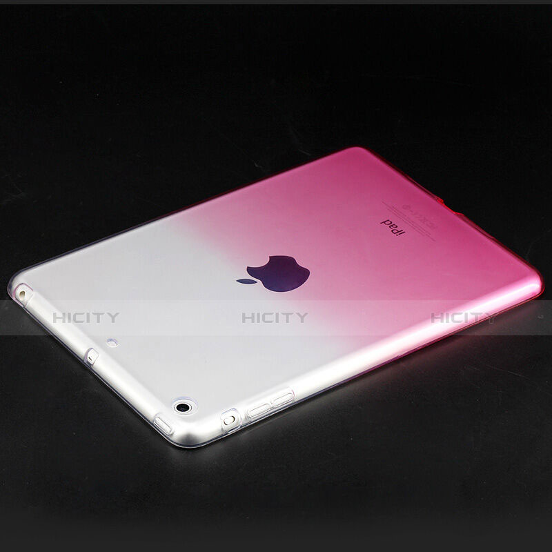 Funda Silicona Ultrafina Transparente Gradiente para Apple iPad Mini 3 Rosa