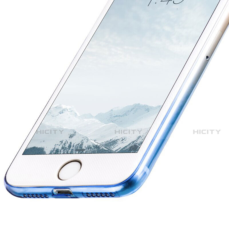 Funda Silicona Ultrafina Transparente Gradiente para Apple iPhone SE3 ((2022)) Azul