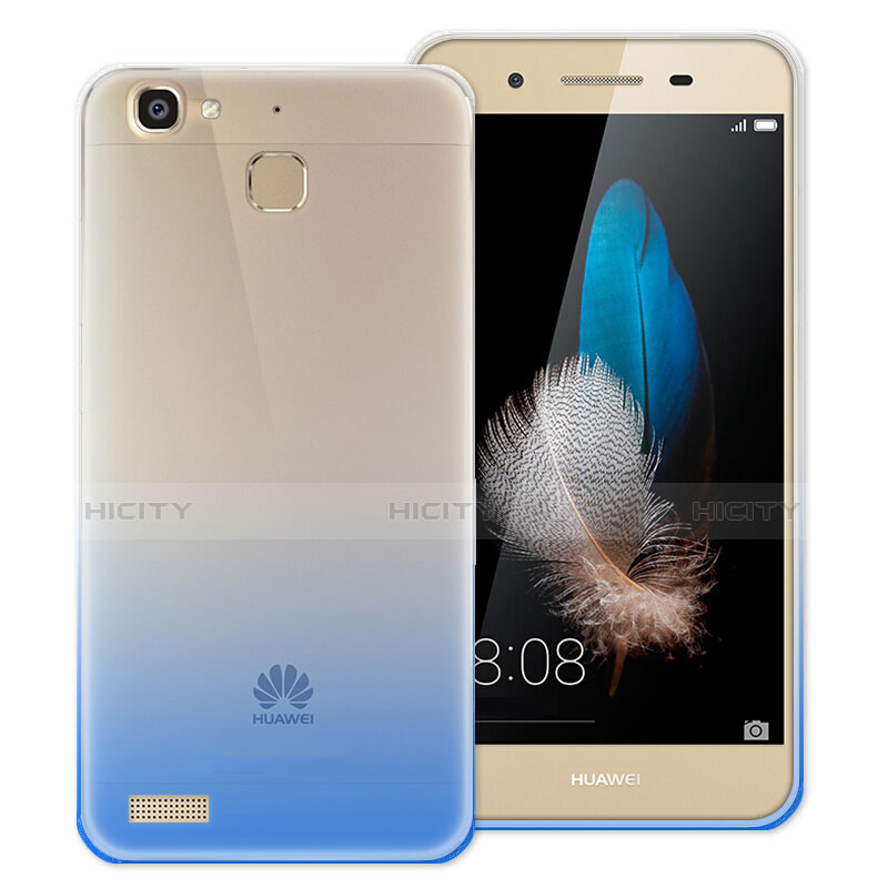 Funda Silicona Ultrafina Transparente Gradiente para Huawei Enjoy 5S Azul