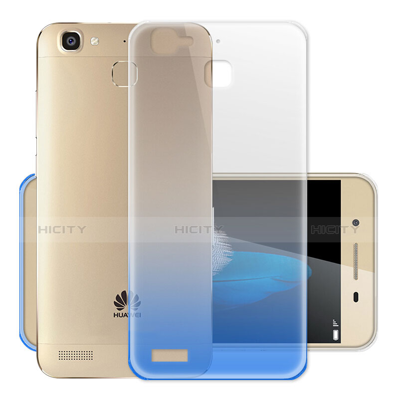 Funda Silicona Ultrafina Transparente Gradiente para Huawei Enjoy 5S Azul