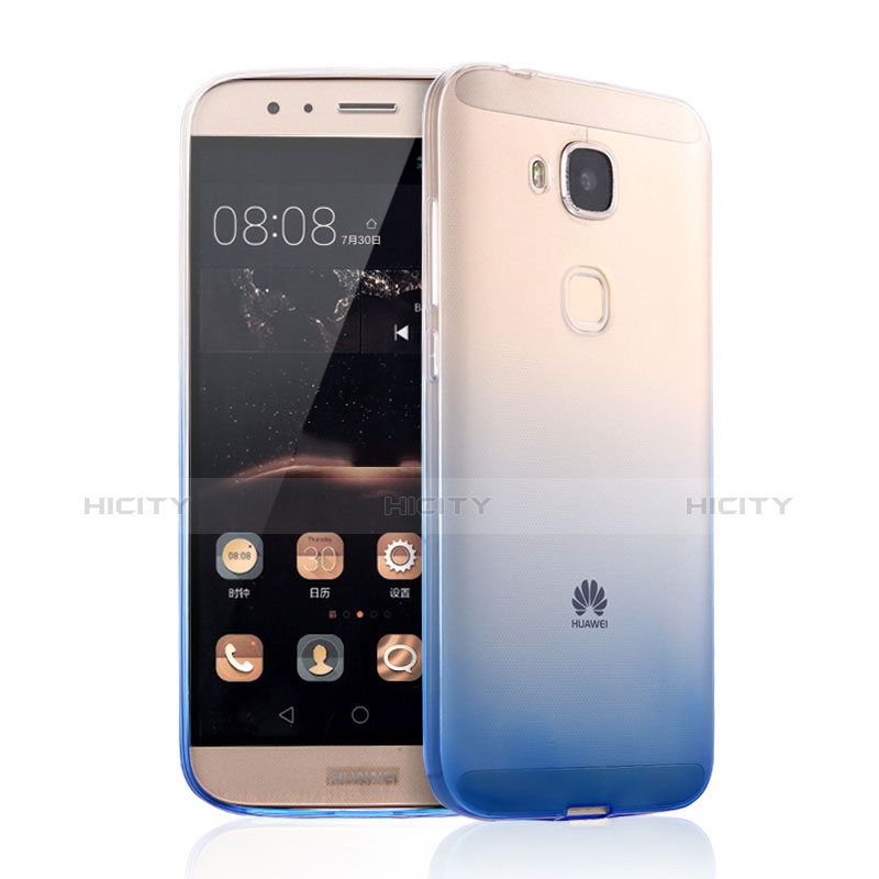 Funda Silicona Ultrafina Transparente Gradiente para Huawei G8 Azul