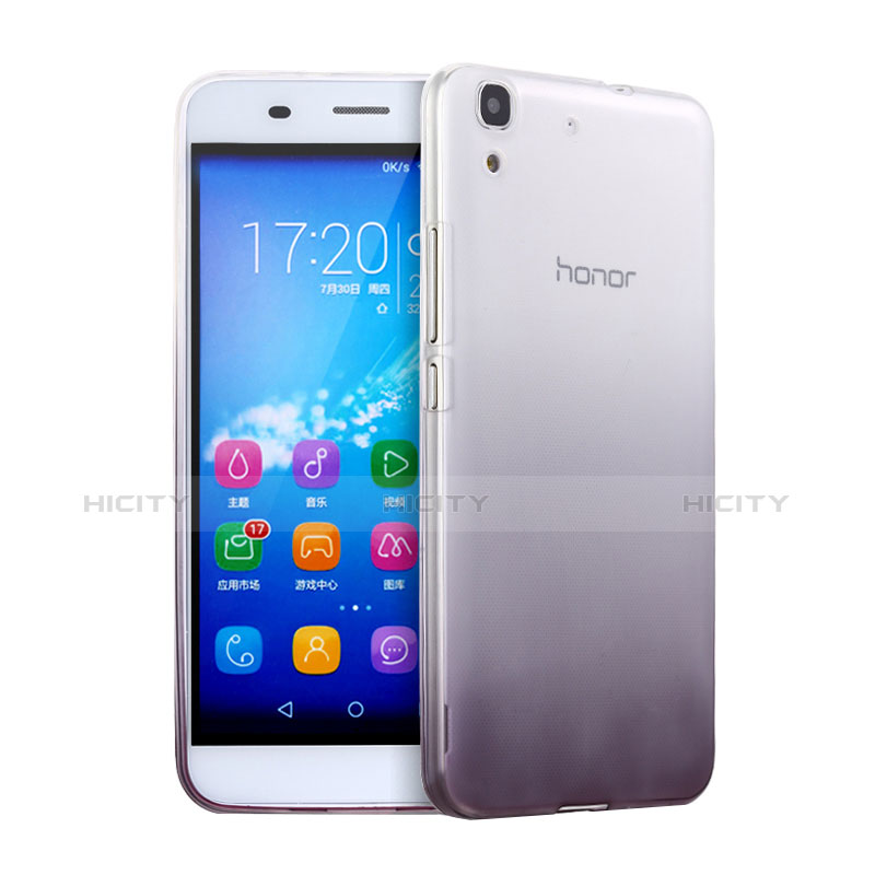 Funda Silicona Ultrafina Transparente Gradiente para Huawei Honor 4A Gris