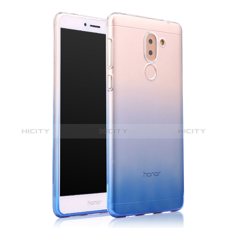 Funda Silicona Ultrafina Transparente Gradiente para Huawei Honor 6X Pro Azul