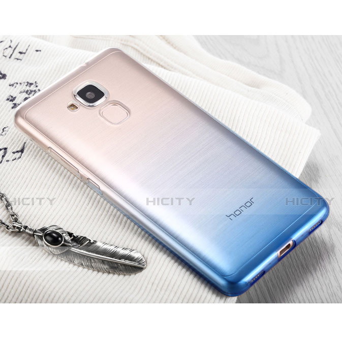 Funda Silicona Ultrafina Transparente Gradiente para Huawei Honor 7 Lite Azul