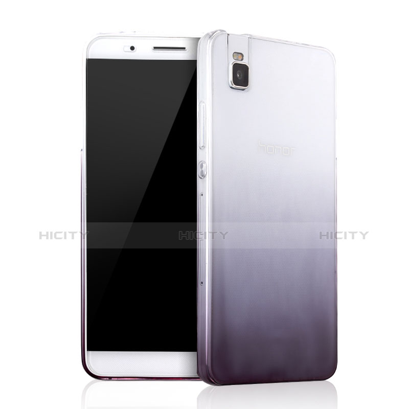 Funda Silicona Ultrafina Transparente Gradiente para Huawei Honor 7i shot X Gris