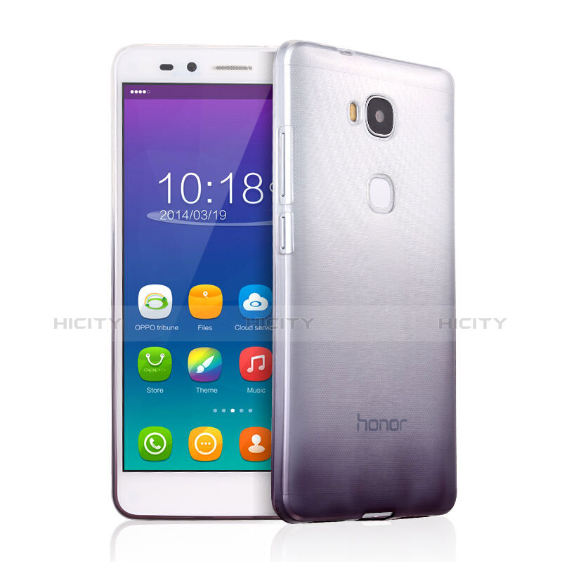 Funda Silicona Ultrafina Transparente Gradiente para Huawei Honor Play 5X Gris