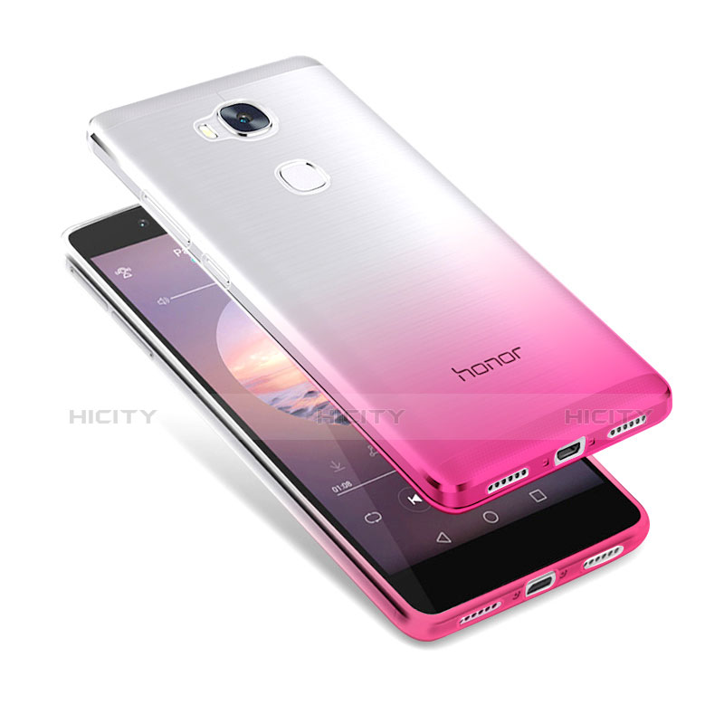 Funda Silicona Ultrafina Transparente Gradiente para Huawei Honor Play 5X Rosa