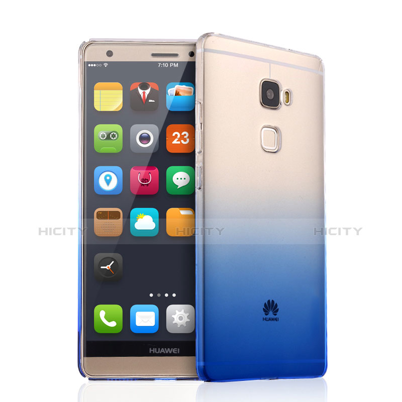 Funda Silicona Ultrafina Transparente Gradiente para Huawei Mate S Azul