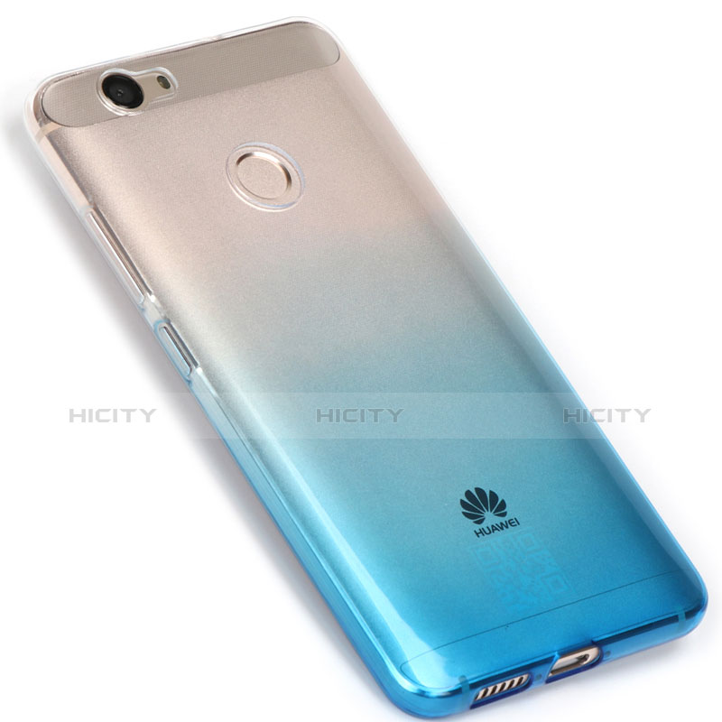 Funda Silicona Ultrafina Transparente Gradiente para Huawei Nova Azul