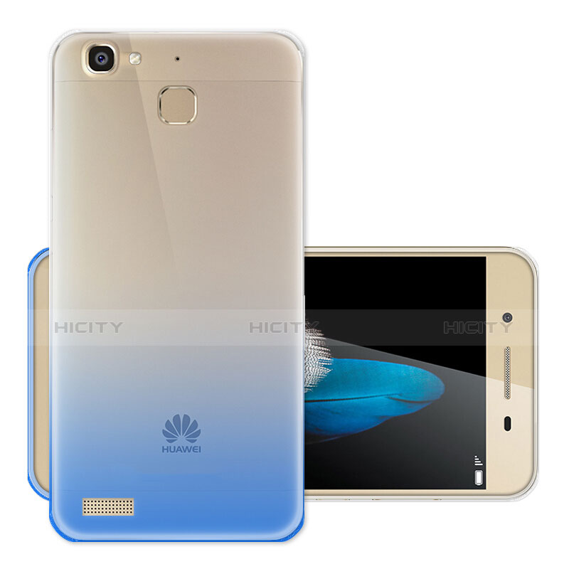 Funda Silicona Ultrafina Transparente Gradiente para Huawei P8 Lite Smart Azul