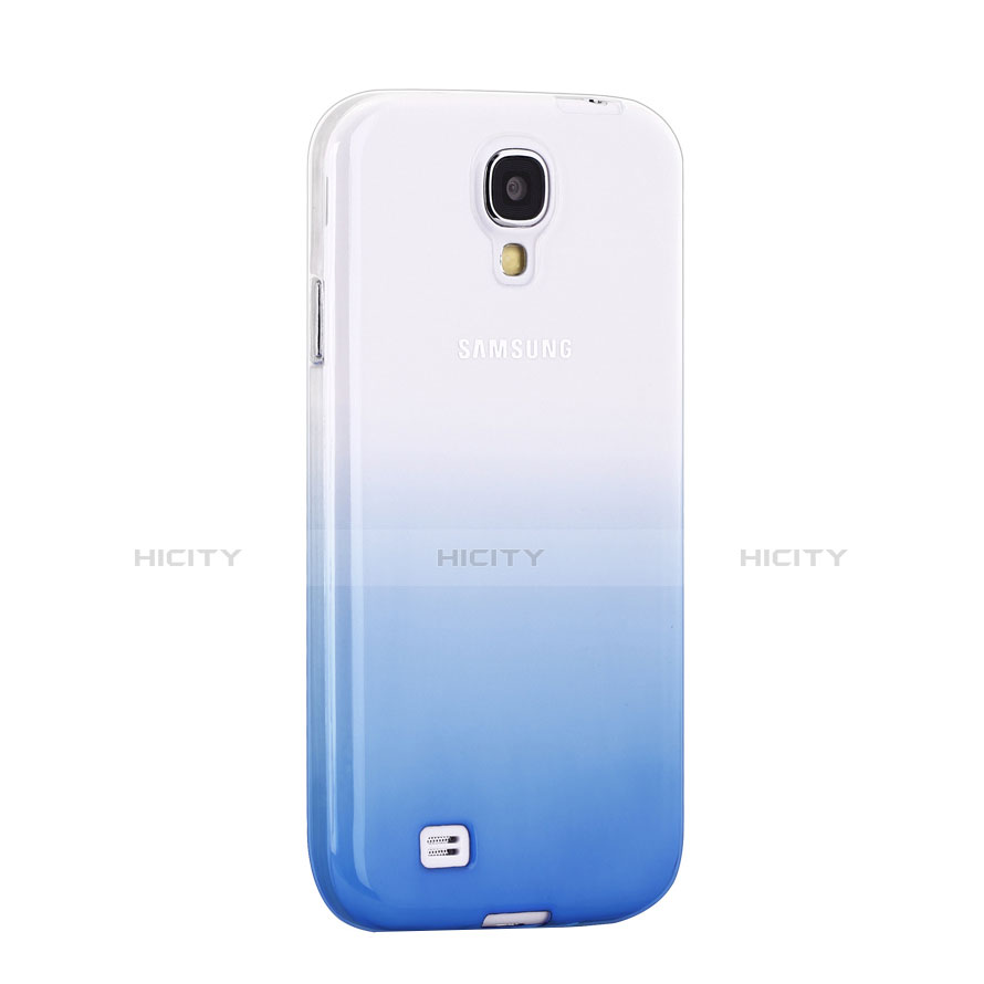 Funda Silicona Ultrafina Transparente Gradiente para Samsung Galaxy S4 i9500 i9505 Azul