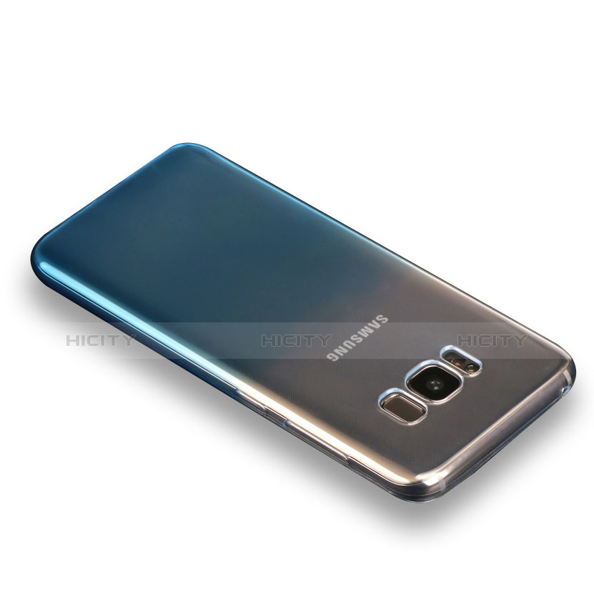 Funda Silicona Ultrafina Transparente Gradiente para Samsung Galaxy S8 Azul