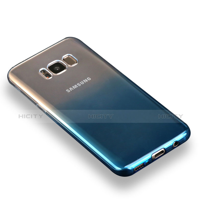 Funda Silicona Ultrafina Transparente Gradiente para Samsung Galaxy S8 Azul