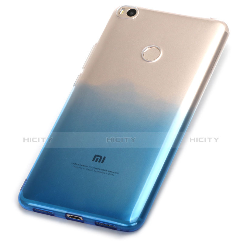 Funda Silicona Ultrafina Transparente Gradiente para Xiaomi Mi Max 2 Azul