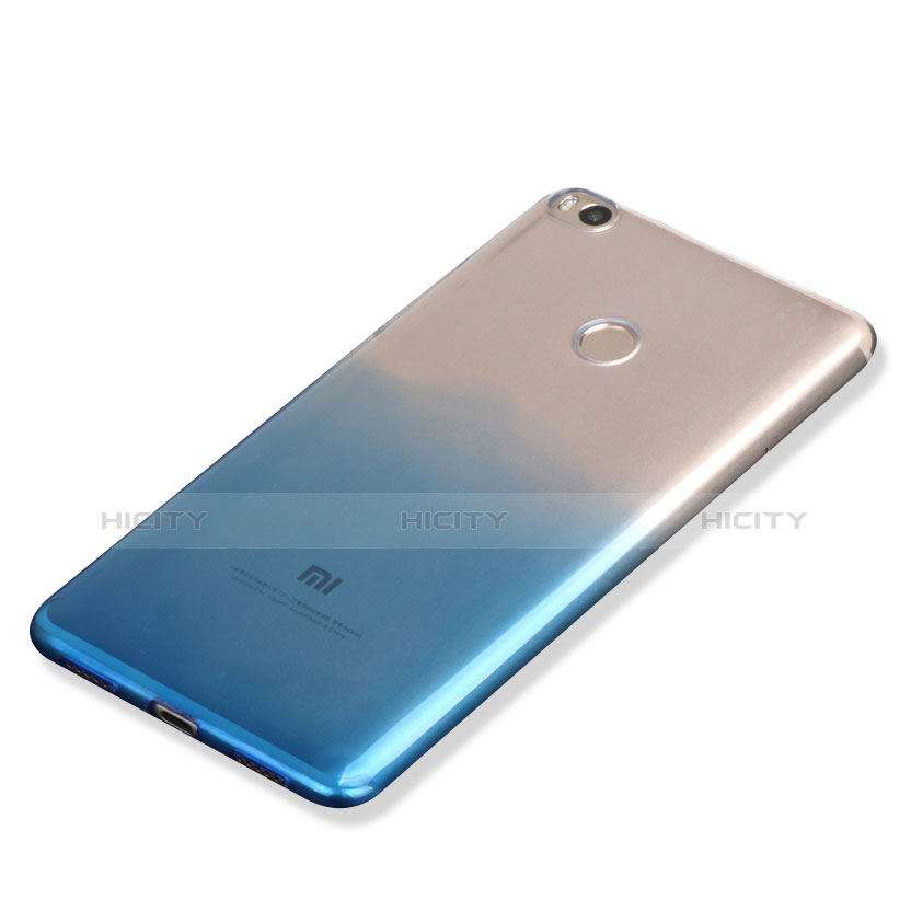 Funda Silicona Ultrafina Transparente Gradiente para Xiaomi Mi Max 2 Azul